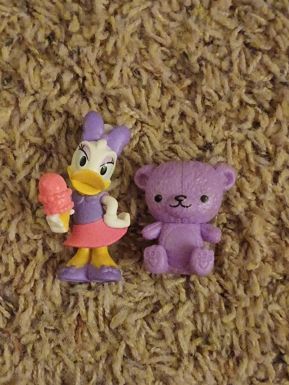 Disney Daisy Duck Figure with Purple Teddy and Pink Ice Cream